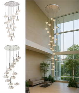 Large Decorative Crystal & Chrome Multiple Flex Ceiling Light Large Decorative Crystal & Chrome Multiple Flex Ceiling Light