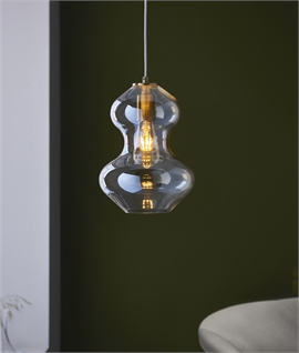 Hourglass Design Glass Pendant Light - Champagne