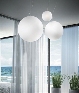 Etched Glass Globe Pendant Light - 3 Sizes