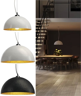 Dome Pendant Light in Glossy Fibreglass Finish - 2 Sizes