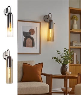 Tubular Glass Wall Light - Black or Brown Glass