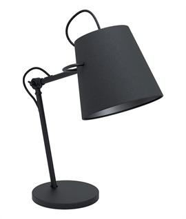 Black Adjustable Shaded Table Lamp 