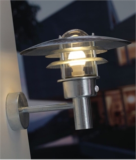 Low Glare Vaned Scandi Wall Light with PIR - Height 280mm