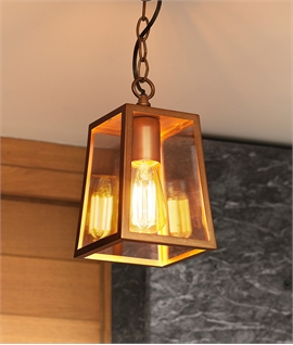 Chain Hung Square Hall Lantern Plain Glass for Indoor or Out