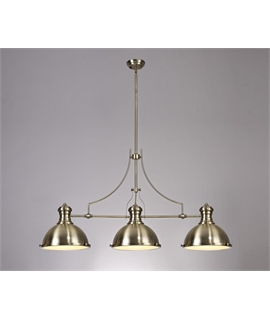 Latifi Linear Pendant, 3 x E27, Antique Brass-Frosted Glass