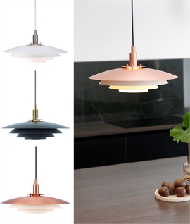 Scandi Layered Pendant - White, Grey or Copper