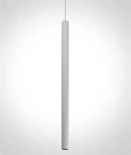 Wire Suspended Skinny Tube LED Pendant Lights in White or Black