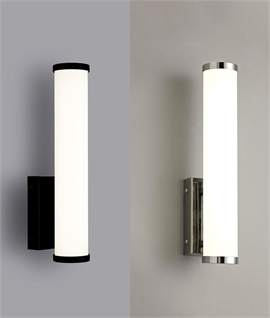 LED IP44 Bathroom Wall Light - Polished Chrome or Black