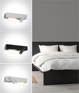 LED Wide Wall Light with Adjustable Spot - Left or Right Spot Option