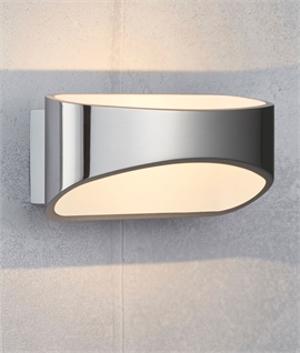 LED Wall Light in Polished Aluminium & Matt White Paint