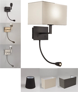 Bedside Wall Light Dual Switched with LED Reading Light