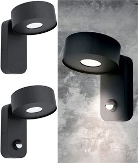 Black Exterior Wall Light with LED Spot - PIR Option