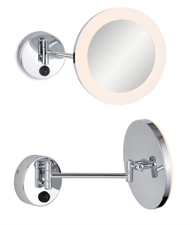 Round 3w LED Bathroom Magnifying Mirror Light - IP44 Rated