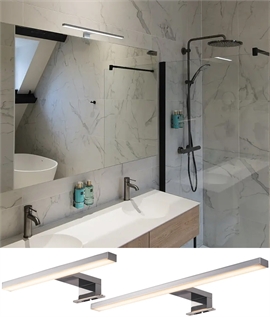 Retro-Fit Chrome LED Light For Bathroom Cabinets - 2 Sizes