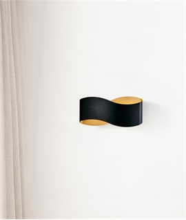 Wavy Black and Gold LED Wall Light
