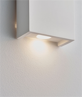 LED Up and Down Illuminated Plaster Wall Light - 16cm Tall