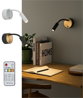 USB Rechargeable LED Wall Light with Remote - White or Black