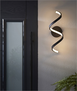 Decorative Exterior LED Spiral Wall Light - IP44