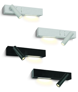 LED Wide Wall Light with Adjustable Spot - Left or Right Spot Option