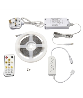 Budget 5m Plug & Play Tuneable White CCT LED Flexible Tape Kit with Remote