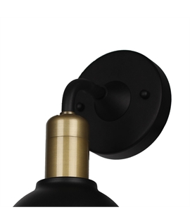Ora Glow Wall Lamp, 1 Light E27, IP65, Sand Black-Antique Brass, 2yrs Warranty