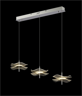 Wave Disc Linear Pendant Light 3 x 6W LED 4000K