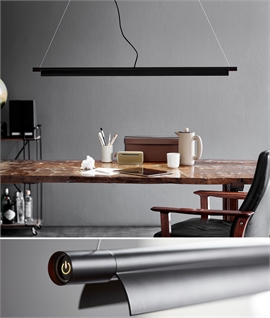 Linear Black LED Pendant with Built-In Dimmer Switch