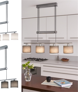 Matt Nickel Rise & Fall Linear 4 Shaded Bar Pendant