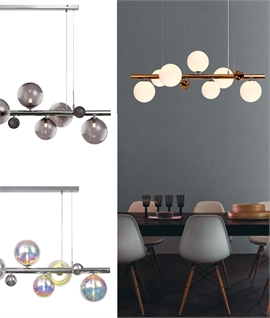 Linear Suspended Pendant with 8 Ball Lights - 3 Options