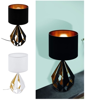 Geometric Base Sofa Table Lamp - Fabric Shade