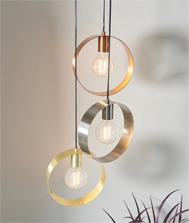 Ring Drop Bare Bulb Pendant in Multiple Finishes - Two Sizes