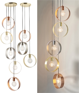 Ring Drop Bare Bulb Pendant in Multiple Finishes - Two Sizes