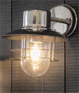 Classic Exterior Wall Light - Polished Stainless Steel