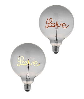E27 125mm Smoked Globe Lamp with LOVE LED Filament