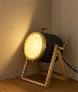 Textured Black & Satin Brass Floor or Table Uplighter