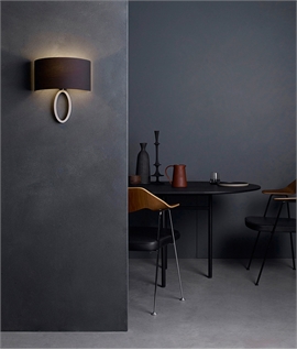 Shallow Projection Wall Light with Wrap-Around Fabric Shade