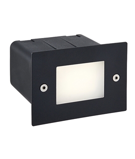 Black Recessed LED Half Brick Light - 4000k