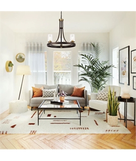 Luca Pendant 3 Light E27, Brown Oxide-Gold Bronze With Clear Glass Shades