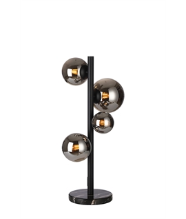 Lumisphere Table Lamp, 4 x G9, Satin Black, Chrome Plated Glass