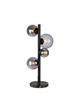 Lumisphere Table Lamp, 4 x G9, Satin Black, Smoke Plated Glass