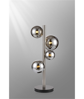 Lumisphere Table Lamp, 4 x G9, Satin Nickel, Chrome Plated Glass