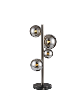 Lumisphere Table Lamp, 4 x G9, Satin Nickel, Chrome Plated Glass