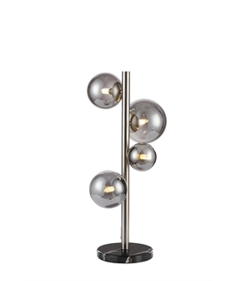 Lumisphere Table Lamp, 4 x G9, Satin Nickel, Smoke Plated Glass