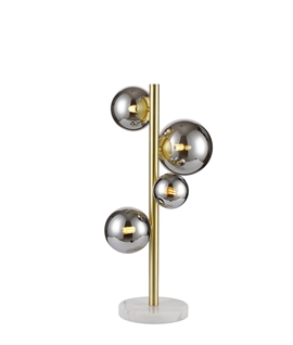 Lumisphere Table Lamp, 4 x G9, Satin Gold, Chrome Plated Glass