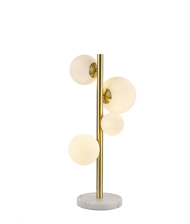 Lumisphere Table Lamp, 4 x G9, Satin Gold, Opal Glass