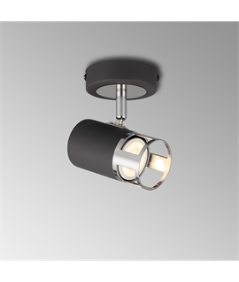 Luxe Beam Single GU10 Spotlight in Graphite & Polished Chrome 