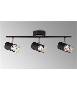 Luxe Beam 3 Light Linear Bar Spotlight GU10, Graphite - Polished Chrome