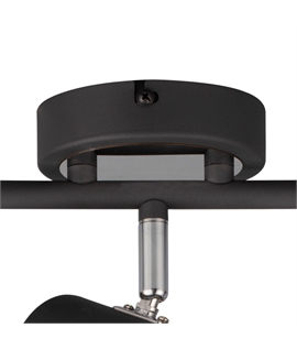 Luxe Beam 3 Light Linear Bar Spotlight GU10, Graphite - Polished Chrome