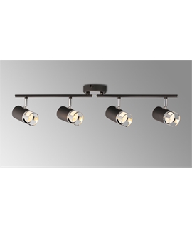 Luxe Beam 4 Light Linear Bar Spotlight GU10, Graphite - Polished Chrome