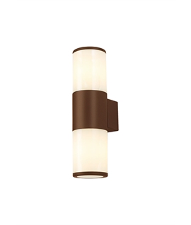 Magnussen Wall Lamp 2 x E27, IP54, Matt Brown-Opal, 2yrs Warranty
